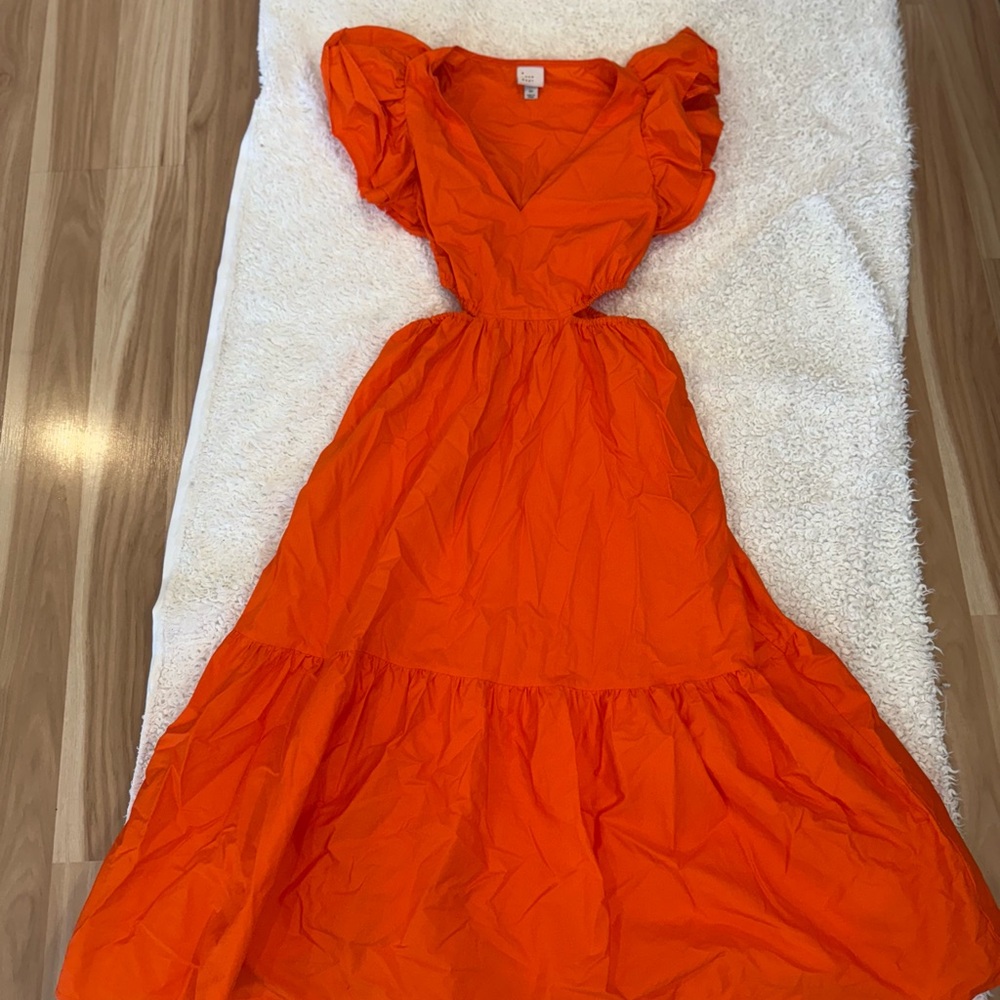 Target A New Day Elegant Orange Ruffle Dress - Picture 10 of 13
